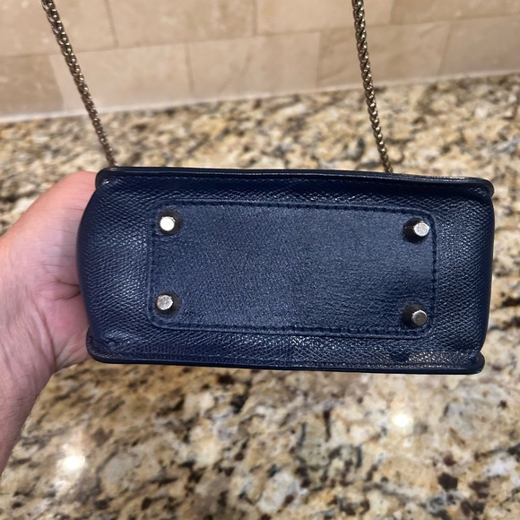 Furla Metropolis Shoulder Clutch Women Blue Ortensia Leather Bag - Picture 6 of 8